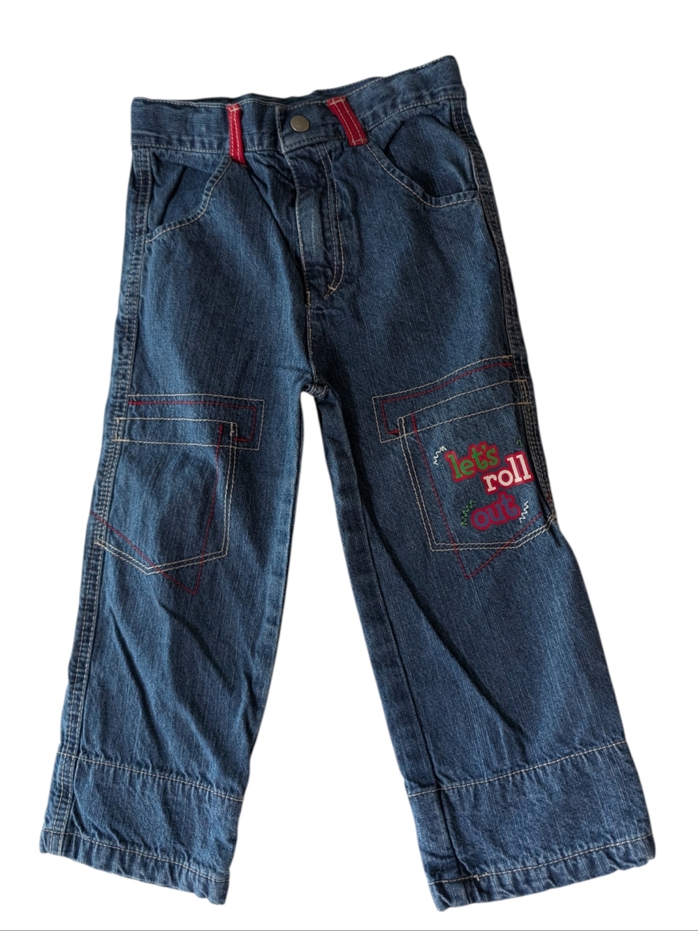 Rare Vintage‎ Fisher Price Toddler Lets Roll Out Denim Jeans 2T